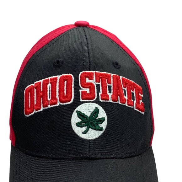 Ohio State Buckeyes Embroidered Logo Adjustable Cotton Baseball Cap Red & Black - Picture 2 of 7
